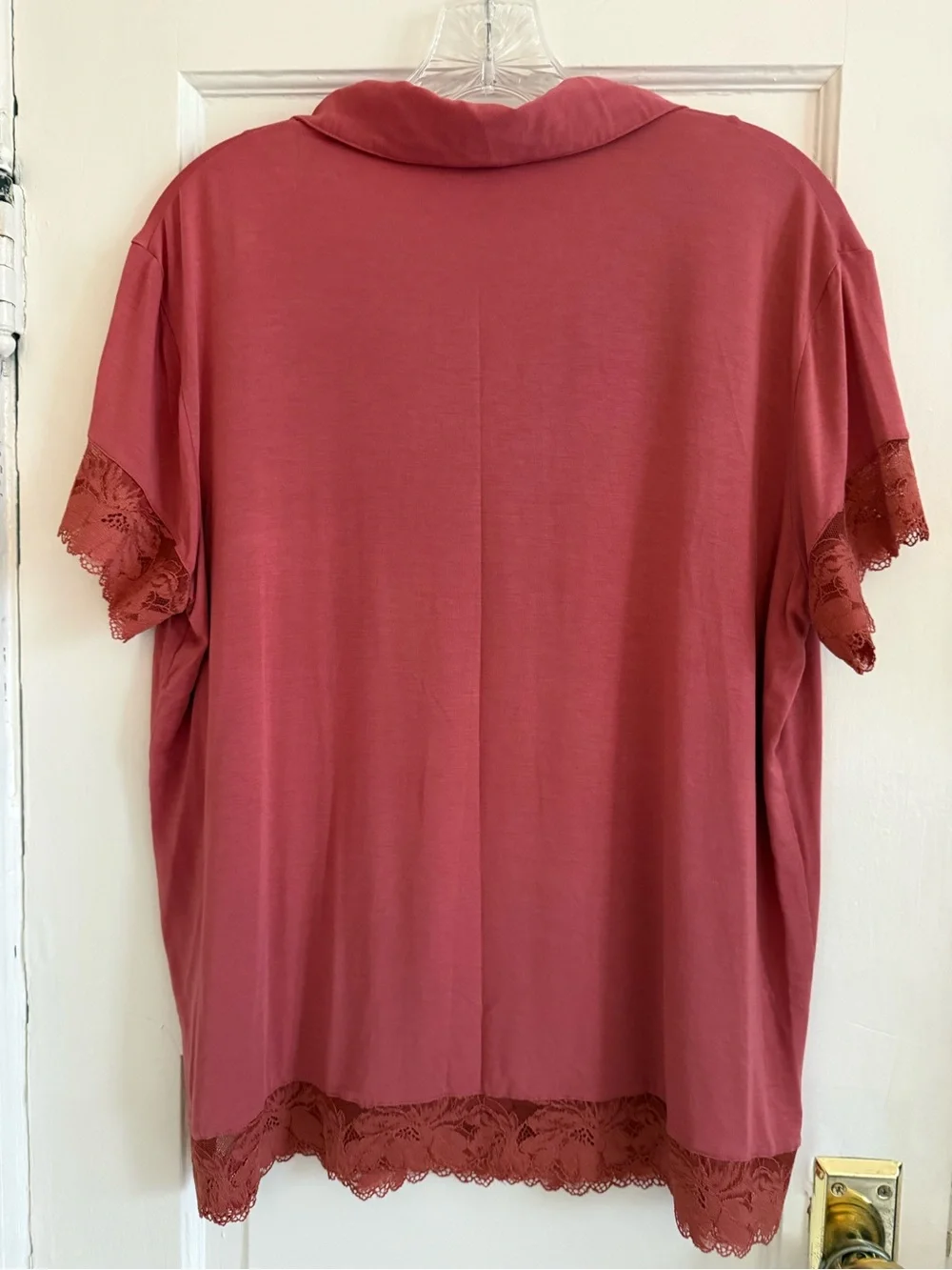 Eberjey Rose Lace-Trim Short Pajama Set - Dusty Rose - Picture 5 of 9